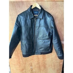 Cherokee Mens Genuine Leather Bomber Jacket